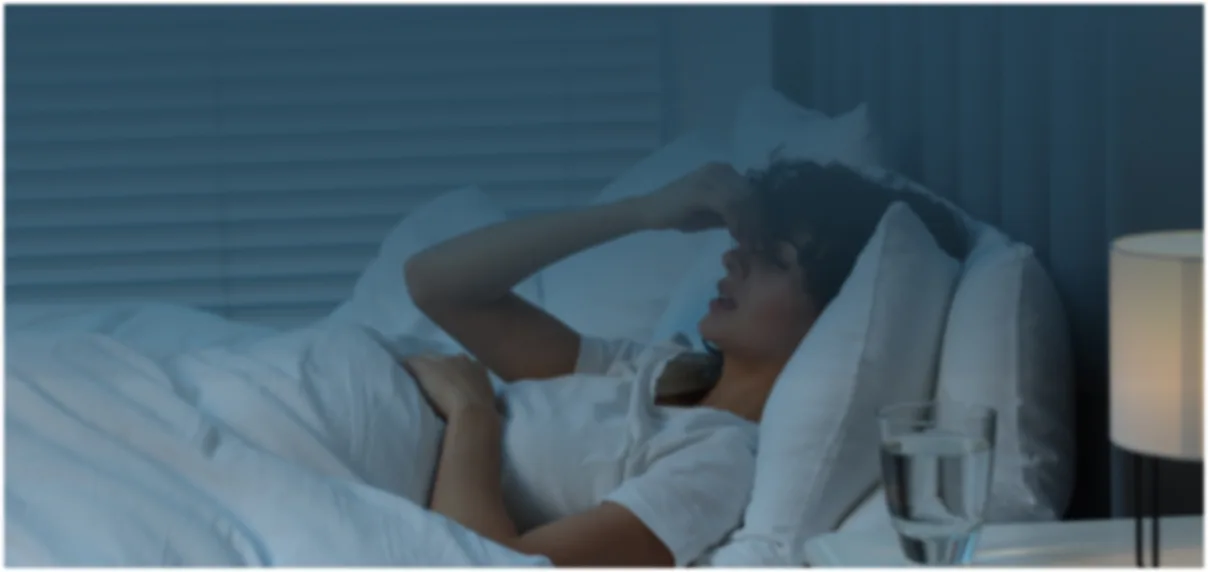Woman struggling to sleep at night